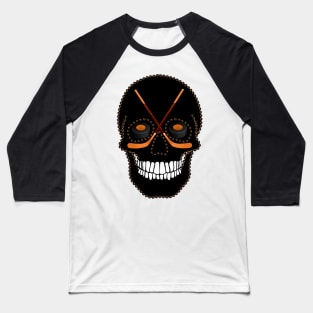 Ice Hockey Skull Baseball T-Shirt